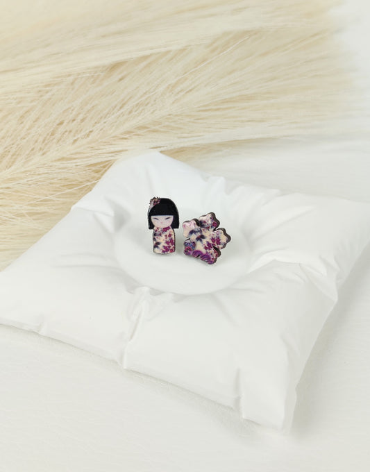 Orecchini a lobo kokeshi 4