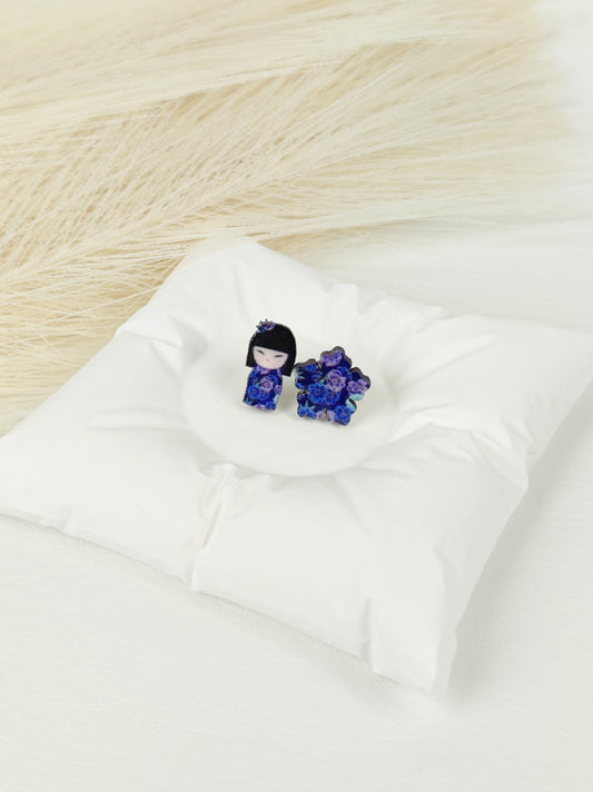 Orecchini a lobo kokeshi 6