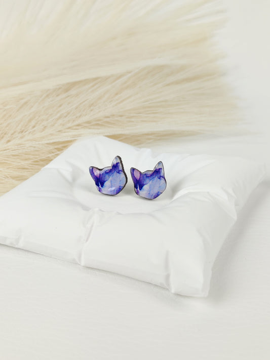 Orecchini a lobo Gatto viola
