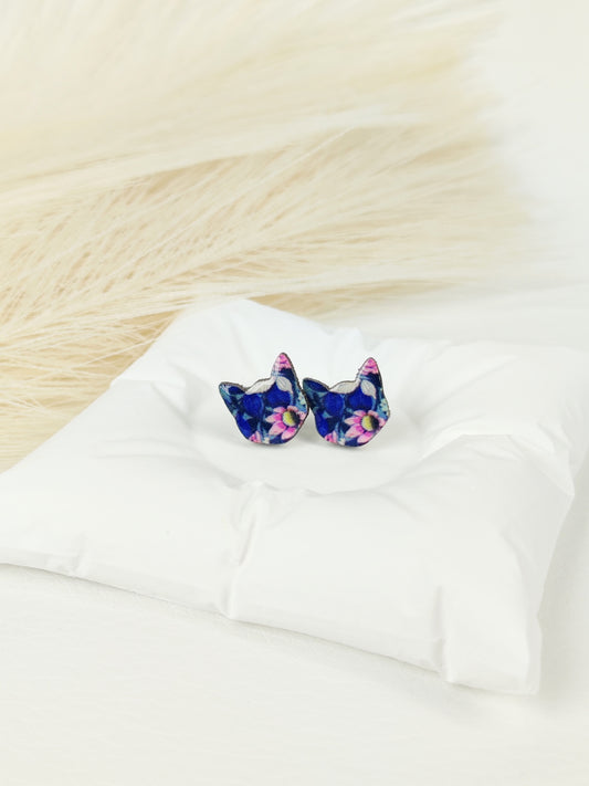 Orecchini a lobo Gatto Blu flower