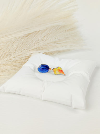 Orecchini a lobo pesciolino azzurro