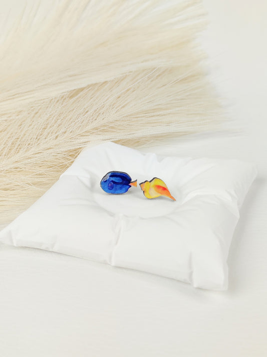 Orecchini a lobo pesciolino azzurro