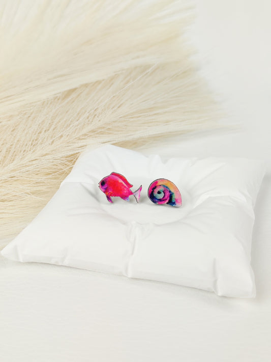 Orecchini a lobo pesciolino fucsia