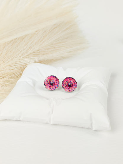 Orecchini a lobo donut rosa