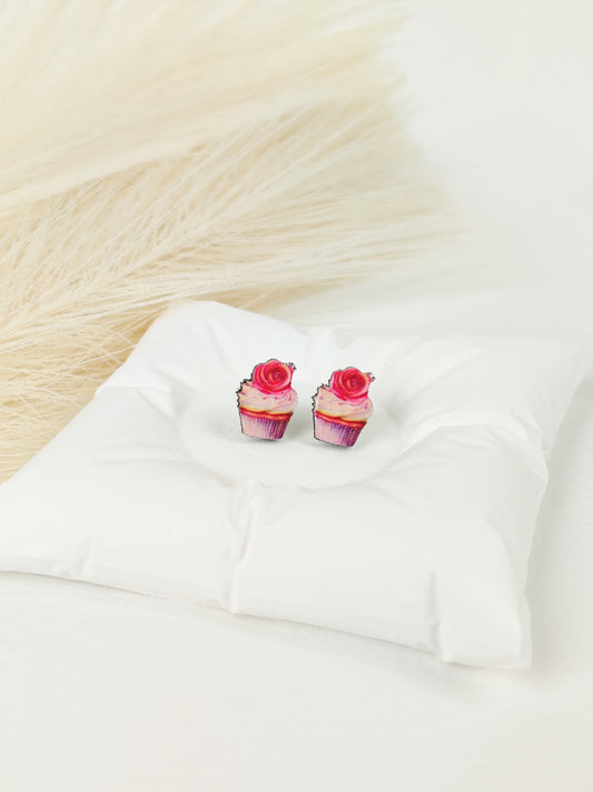 Orecchini a lobo cupcake rosa