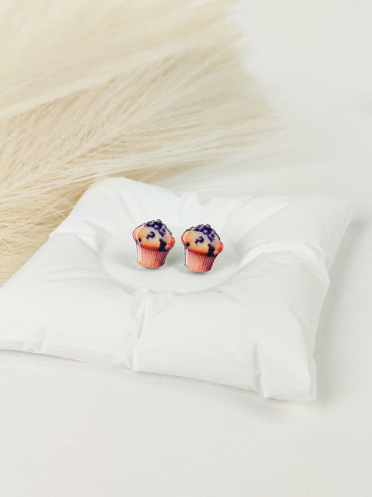 Orecchini a lobo muffin mirtilli