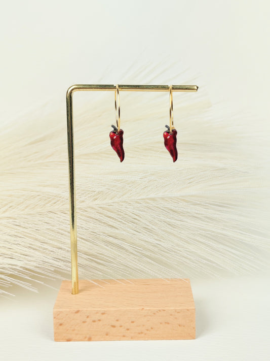 Orecchini a cerchio peperoncino