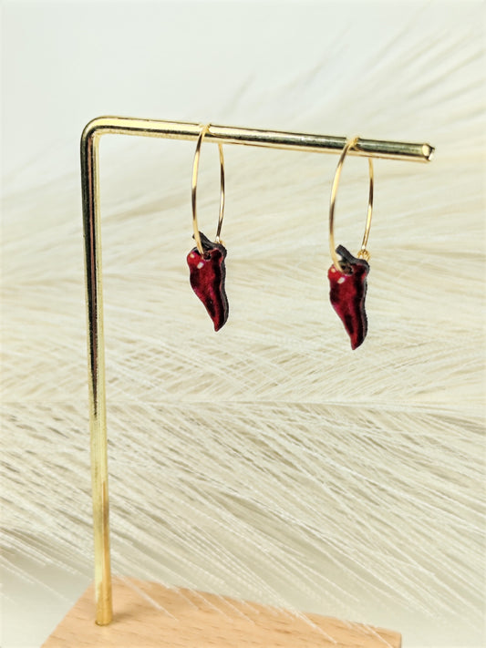 Orecchini a cerchio peperoncino