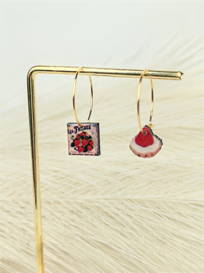Orecchini a cerchio dolce alla fragola