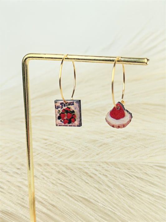 Orecchini a cerchio dolce alla fragola