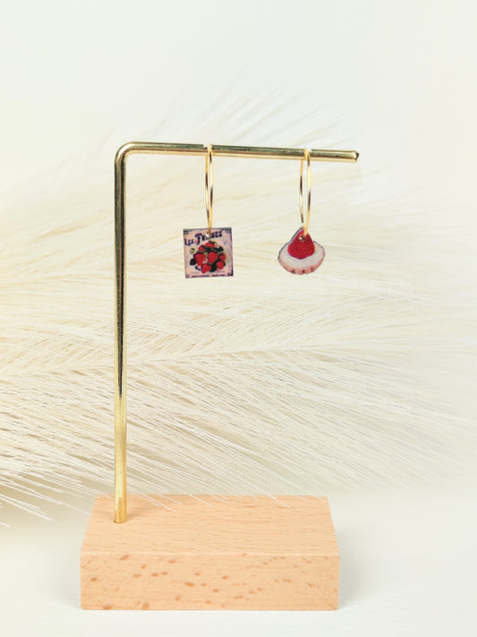 Orecchini a cerchio dolce alla fragola