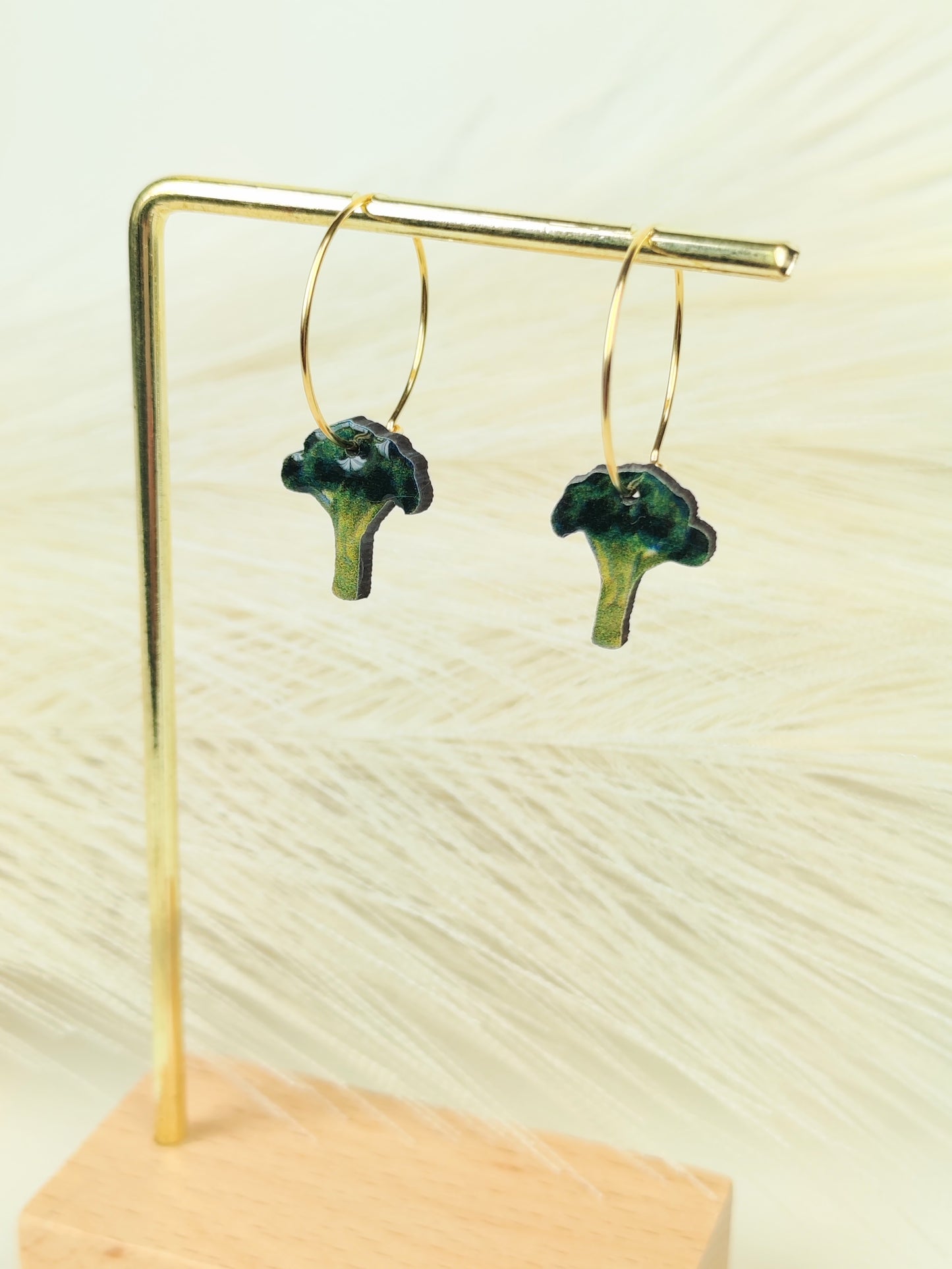 Orecchini a cerchio broccoli