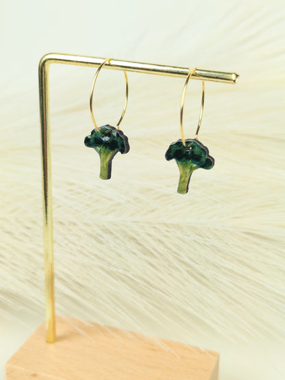 Orecchini a cerchio broccoli