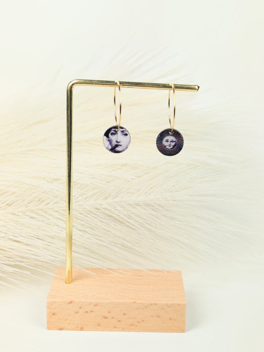 Orecchini a cerchio Fornasetti 5