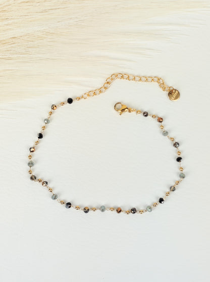 Cavigliera in acciaio con cristalli