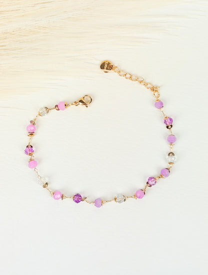 Bracciale acciaio cristalli lilla 4 mm