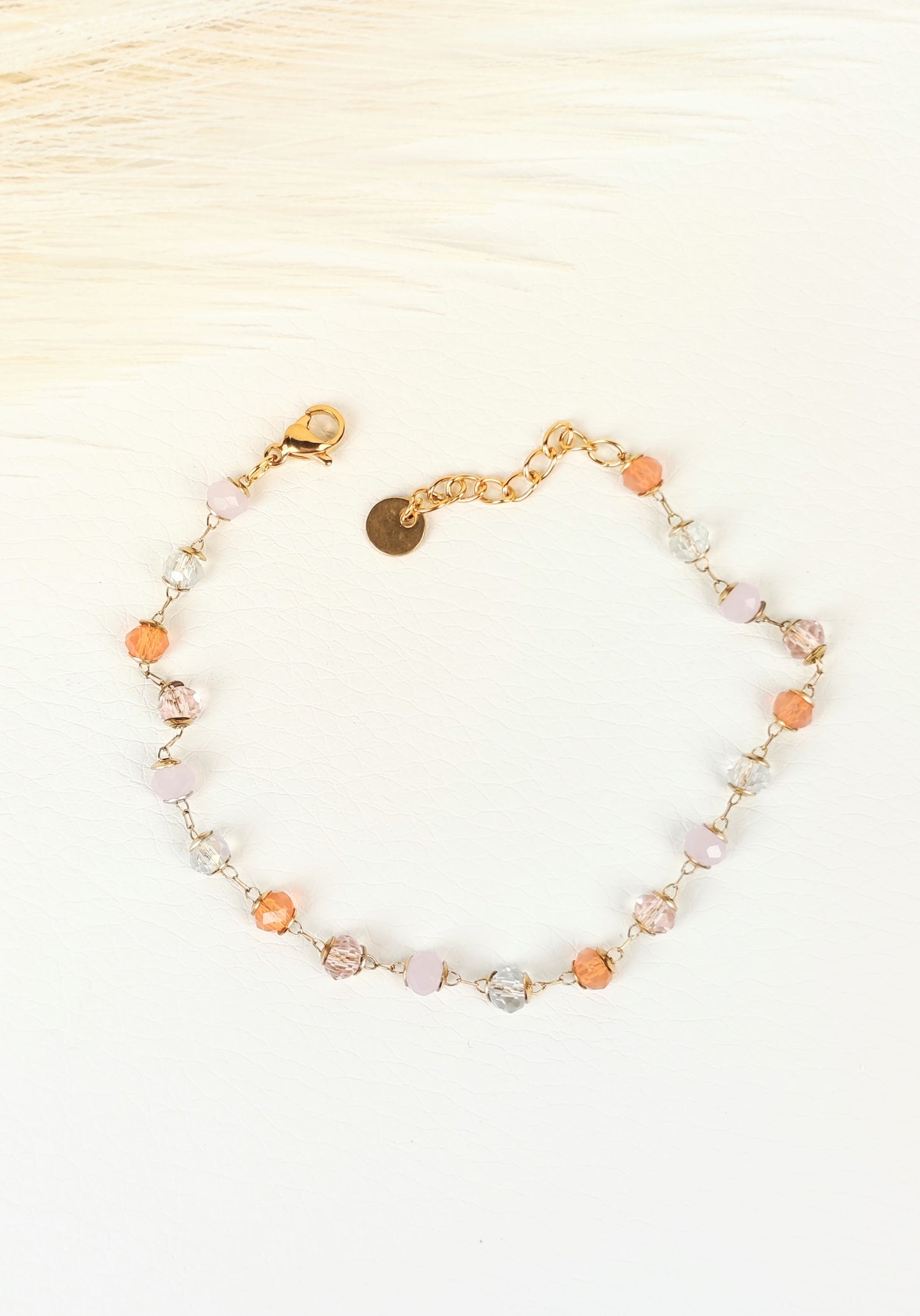 Bracciale acciaio cristalli rosa 4mm