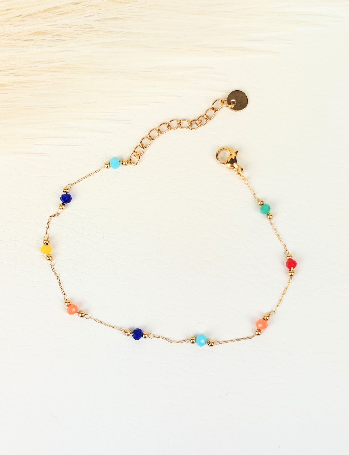 Bracciale acciaio cristalli multicolor 2 mm