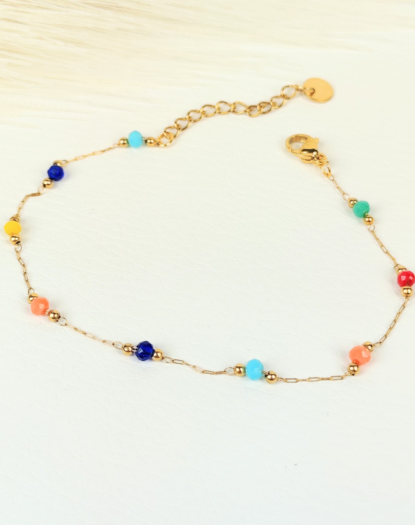 Bracciale acciaio cristalli multicolor 2 mm