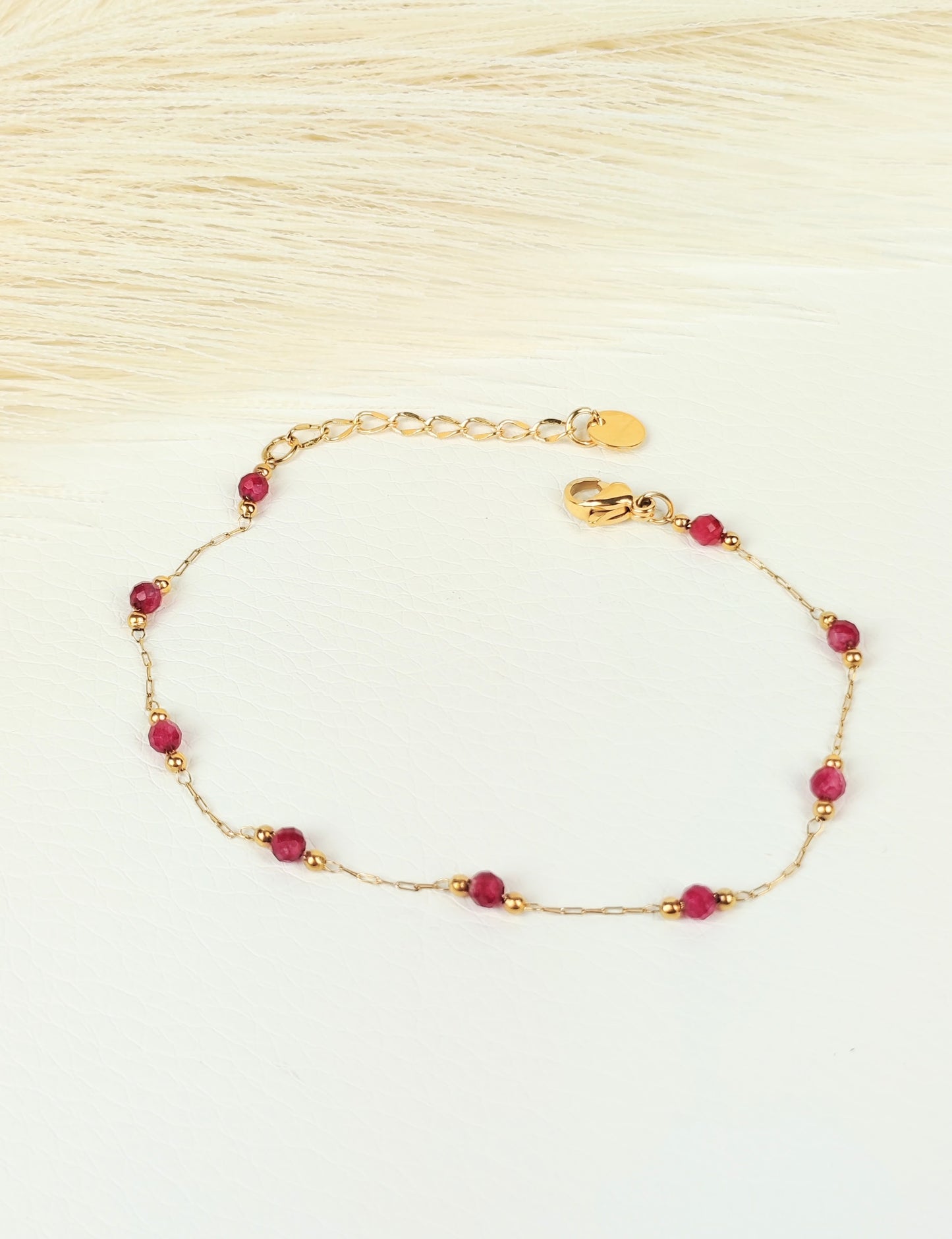 Bracciale acciaio cristalli vinaccia 2 mm