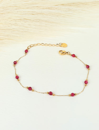 Bracciale acciaio cristalli vinaccia 2 mm