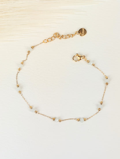 Bracciale acciaio cristalli bianchi 2 mm