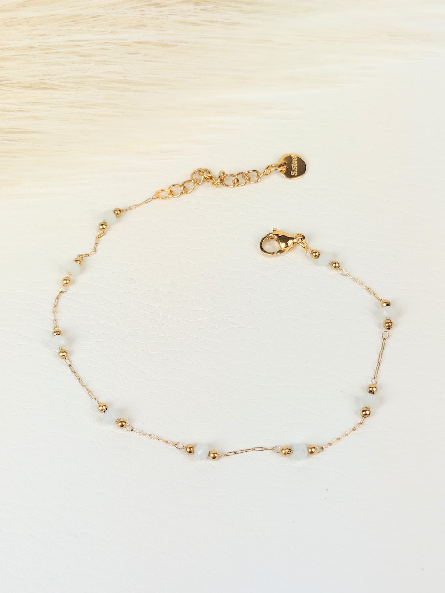 Bracciale acciaio cristalli bianchi 2 mm