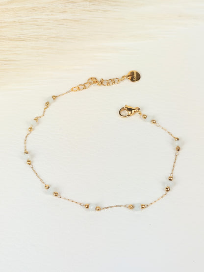 Bracciale acciaio cristalli bianchi 2 mm