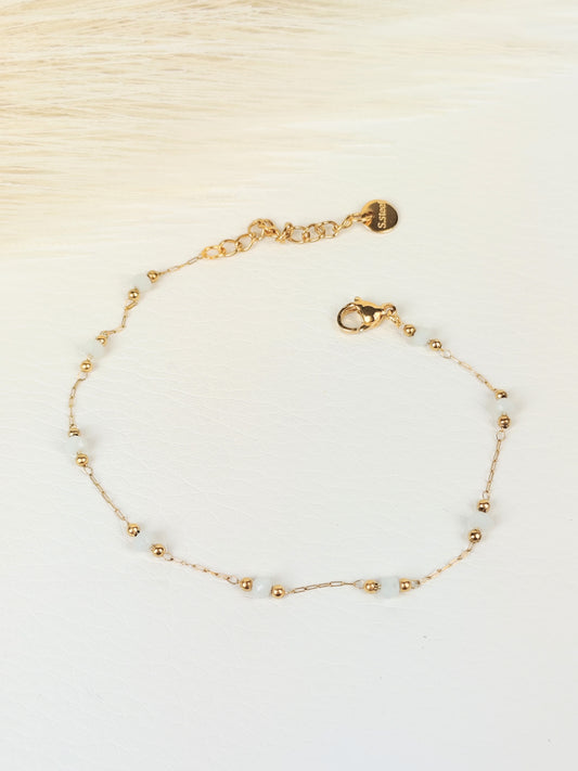 Bracciale acciaio cristalli bianchi 2 mm