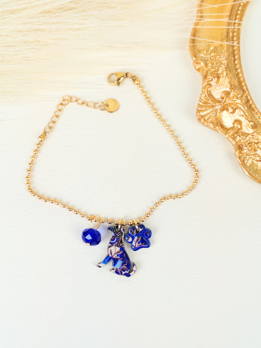 Bracciale acciaio Cane Blu