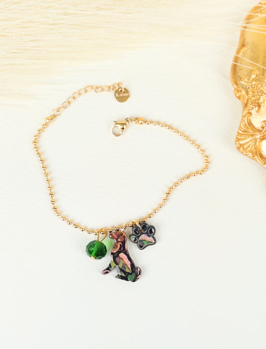 Bracciale acciaio Cane Verde