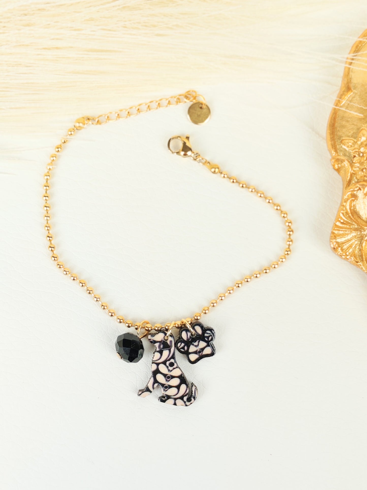 Bracciale acciaio Cane Black&White