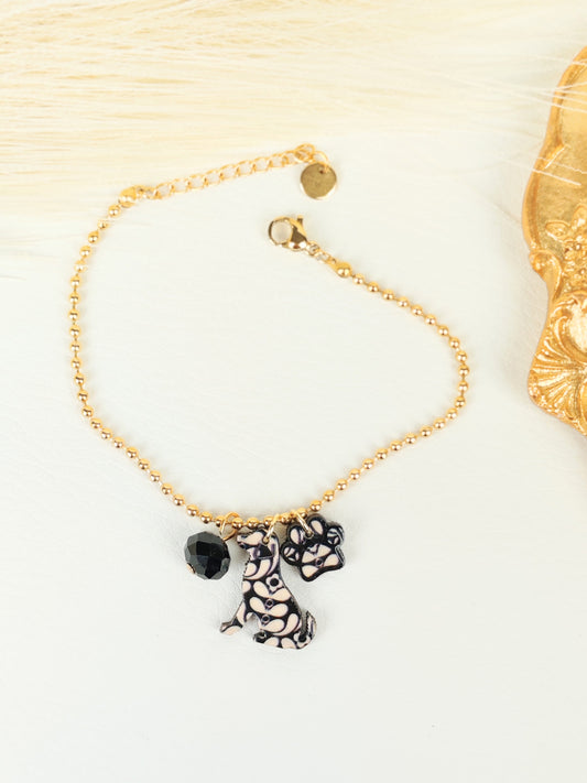 Bracciale acciaio Cane Black&White