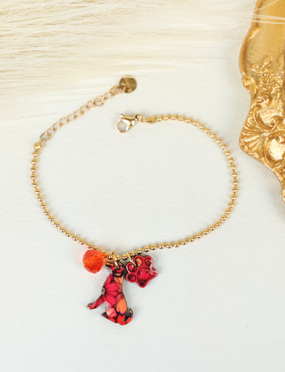 Bracciale acciaio Cane Arancio