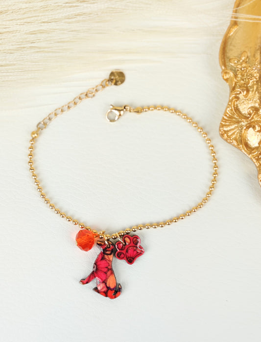 Bracciale acciaio Cane Arancio