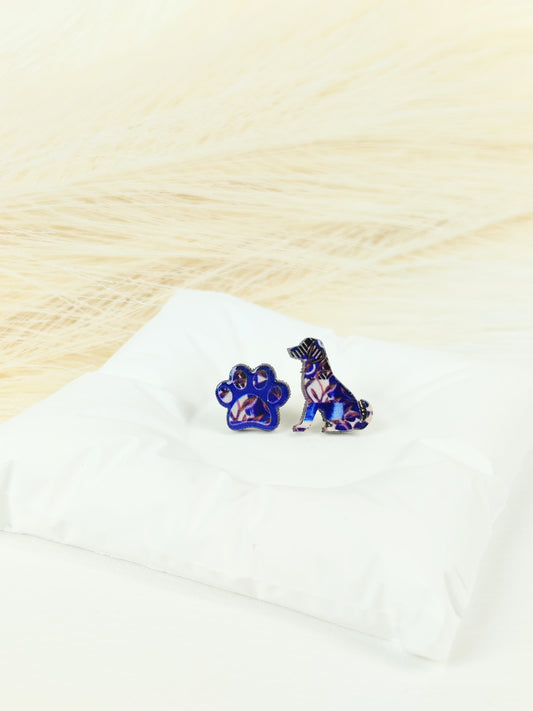 Orecchini a lobo cane blu