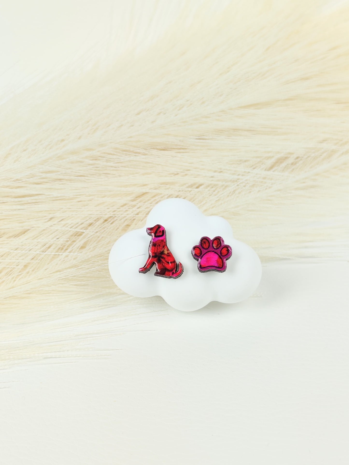 Orecchini a lobo cane fucsia