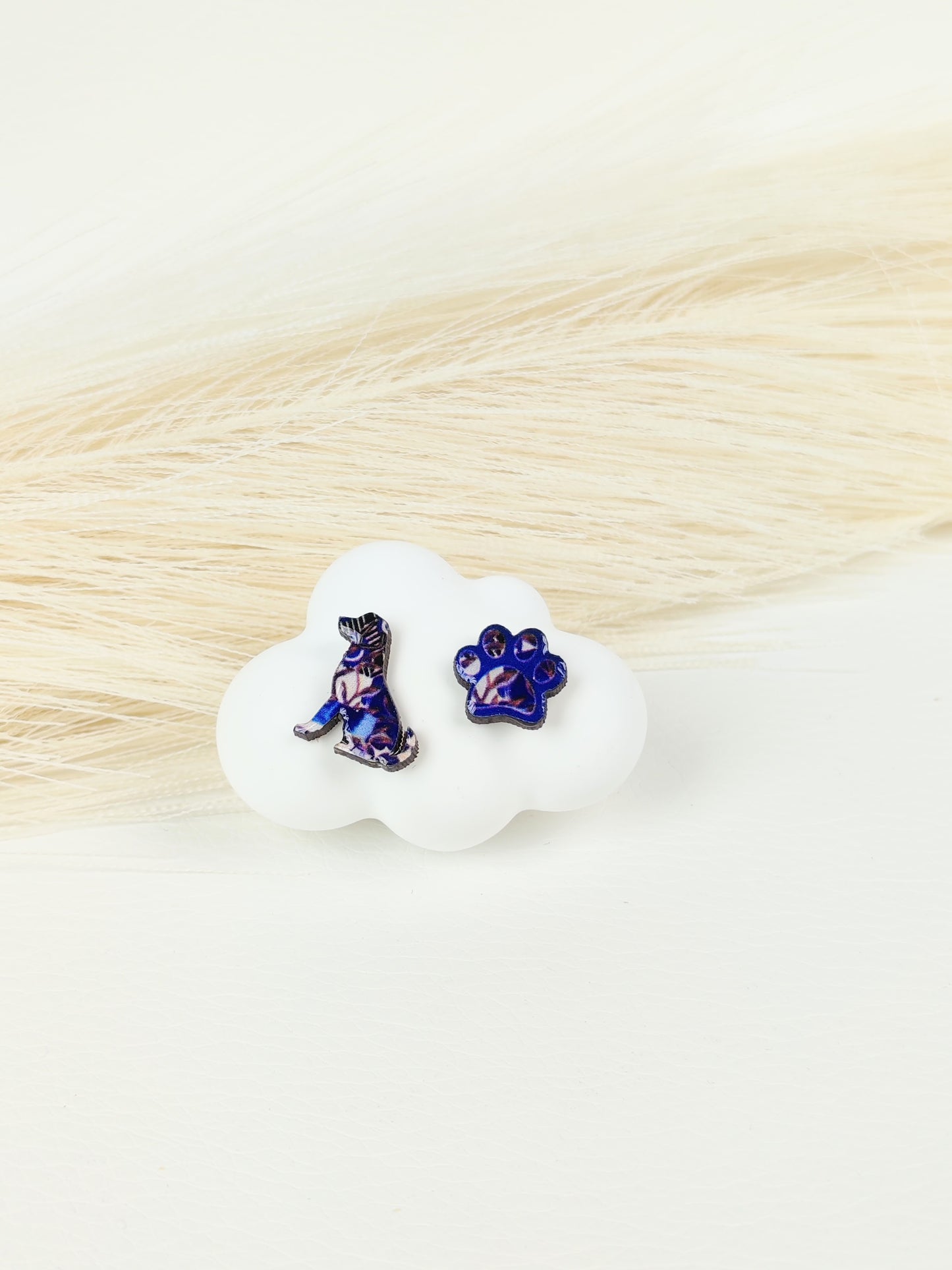 Orecchini a lobo cane blu