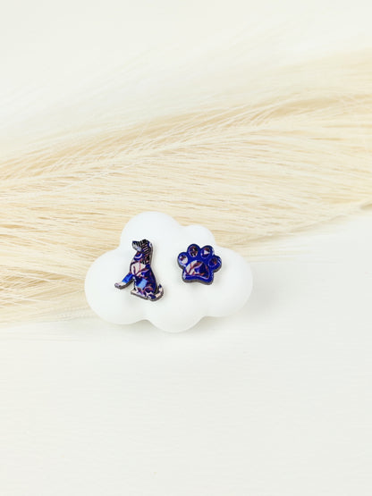 Orecchini a lobo cane blu