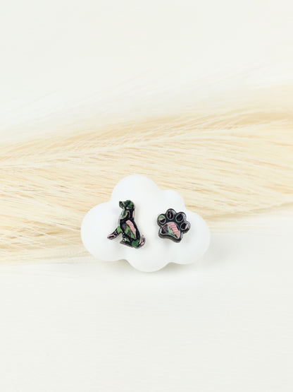 Orecchini a lobo cane verde
