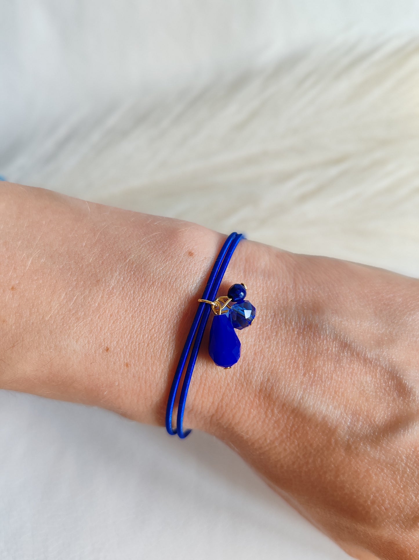 Bracciale elastico in acciaio blu elettrico
