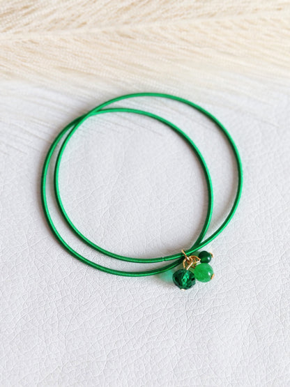 Bracciale elastico in acciaio verde