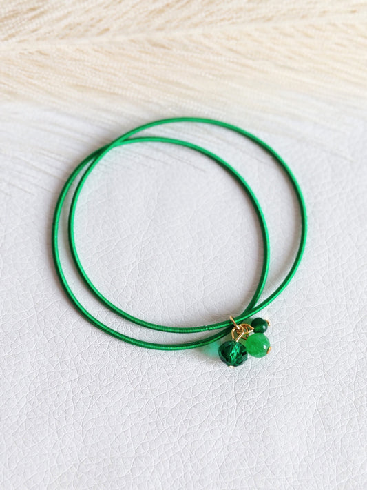 Bracciale elastico in acciaio verde