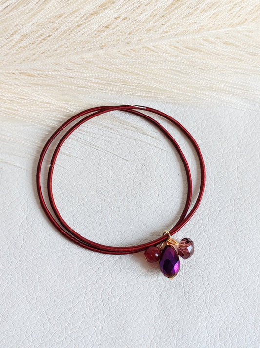 Bracciale elastico in acciaio vinaccia