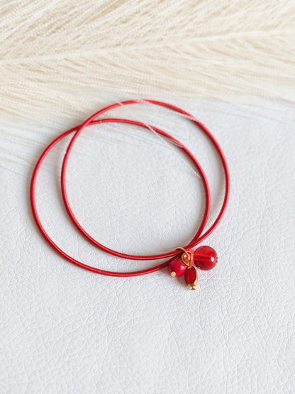 Bracciale elastico in acciaio rosso