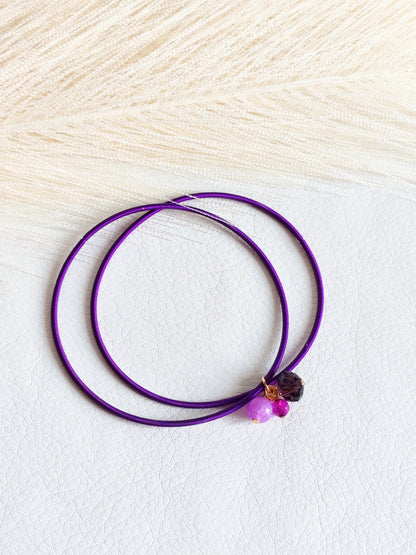 Bracciale elastico in acciaio porpora