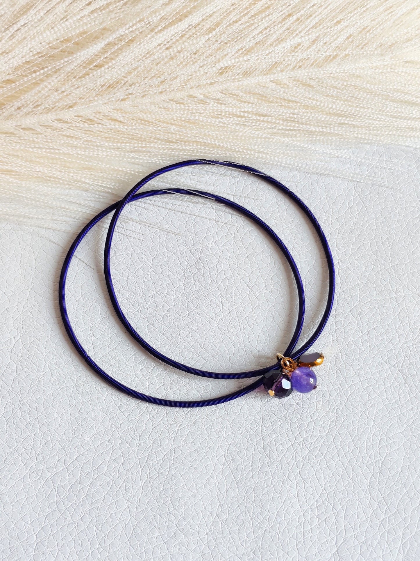 Bracciale elastico in acciaio viola