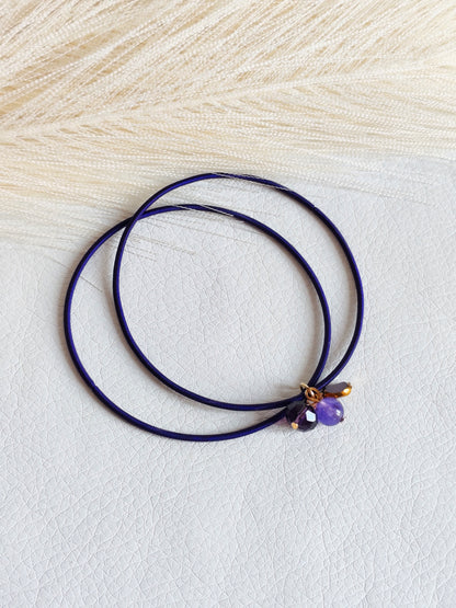 Bracciale elastico in acciaio viola