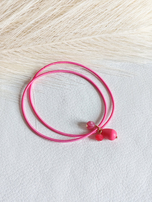 Bracciale elastico in acciaio rosa