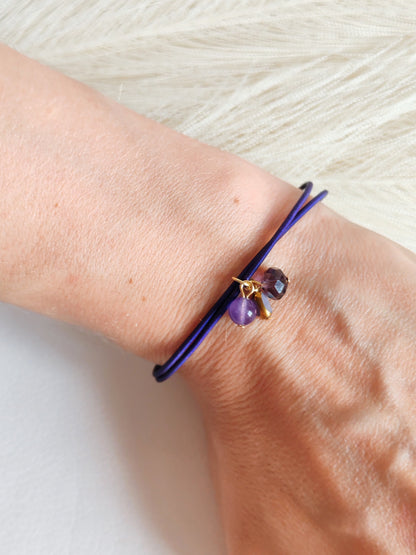 Bracciale elastico in acciaio viola